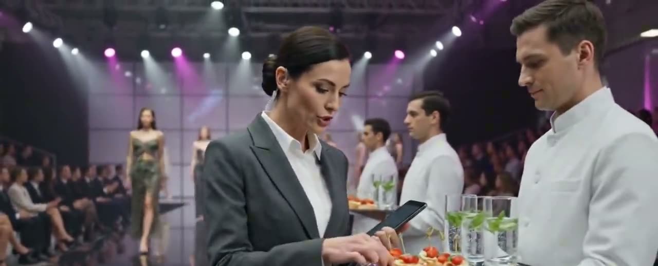 Équipe traiteur en service lors d’un événement